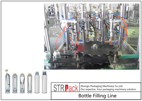 Bag On Valve Aerosol Filling Machine Line / Liquid Bottle Filling Machine Line