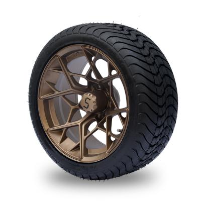 Bronze 14 Inch Golf Cart Wheel And Tire Combo 225/30-14 4PLY DOT Approved