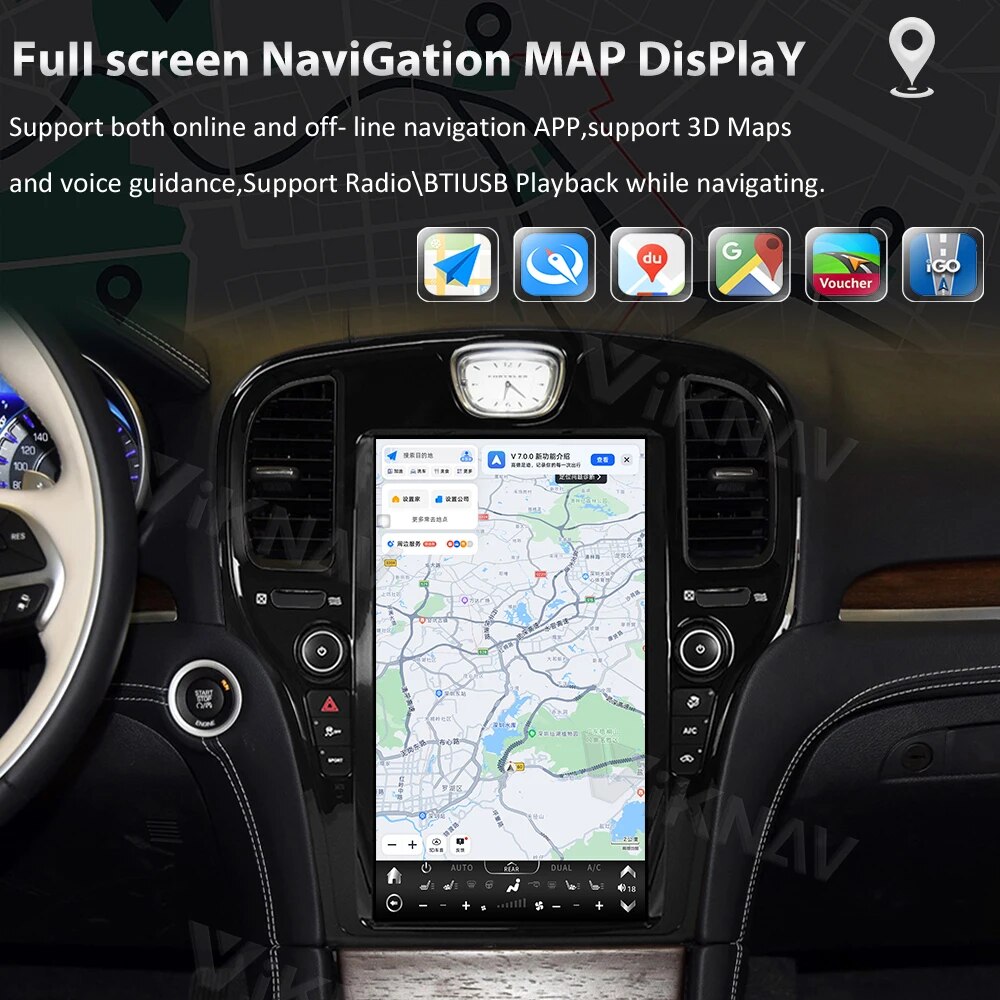 Автомобиль 2011-2023 Chrysler 300C Радио Android Авто CarPlay 8 Ядра Автоаудио OEM