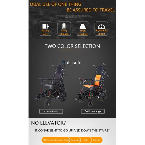 Portable Medical Transport Wheelchair Lightweight Disabled Electric Stair Clibing Wheelchair