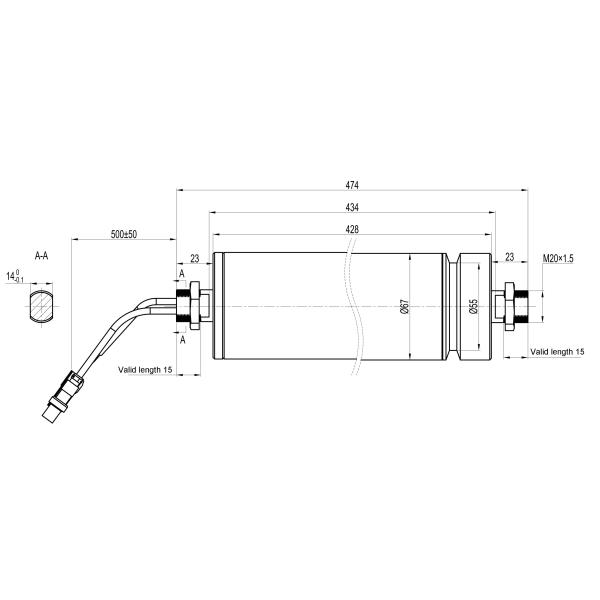барабанчик ролика мотора 48V 800 Rpm BLDC безщеточный для ролика Mdr конвейерной ленты