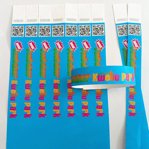 Custom Logo Printing Tyvek Paper Wristbands Full Color Printing for Events and Festivals