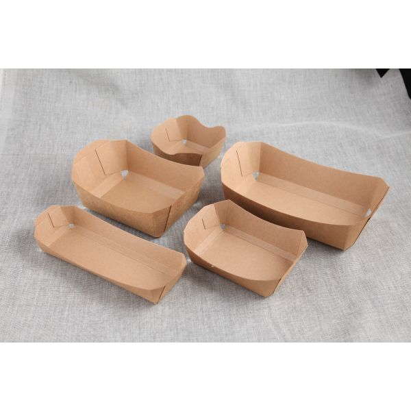 115 X 75 X 55mm Brown Paper Take Out Boxes Sandwiches Salad Display