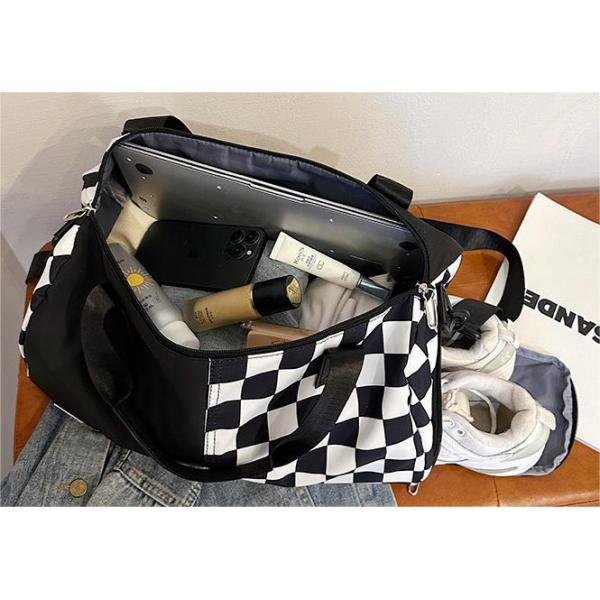 Compact Portable Custom Sports Bags Running Duffel Bag Classical Plaid Print