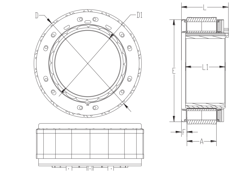 123mm Frameless Motor 995W | 9.5Nm | 3000rpm | 48 VDC