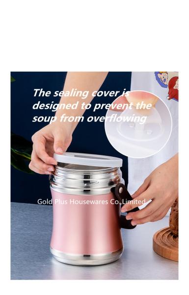 1.6L Slim waist shaped keep food warm container soup pot with handle stainless steel insulated vacuum tiffin carrier