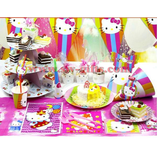 Kids Birthday Party Decoration Set Birthday Hello Kitty Theme Party Supplies Baby Birthday Party Pack