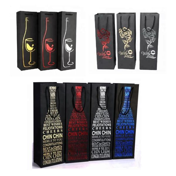 Multiple Style Retail Shop Bags For Wedding Wine Packaging Coated Paper Material