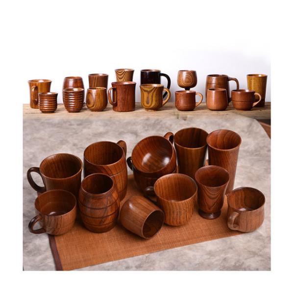 12X9cm Wooden Drinking Cups Jujube European Style Surprise Office Coffee Mug