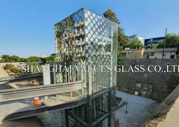 19mm Outdoor Tempered Laminated Printed Glass Grinded Edge