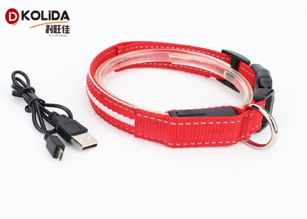 USB Rechargeable Polyster Flashing Light Up Dog Collar 16cm X 14cm X 5cm