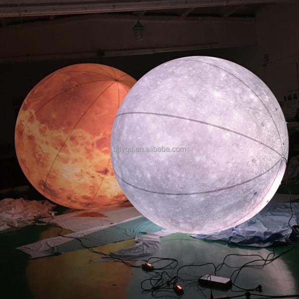 Custom size Inflatable Solar System Planet Balloon LED Lighting hanging Inflatable Planets