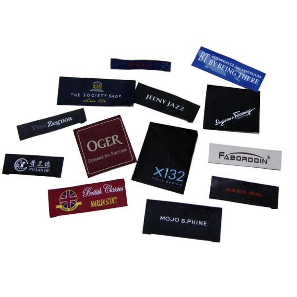 50D Polyester Yarns Clothing Woven Labels custom color size For Clothes / Gifts