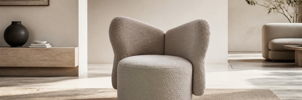 Sculptural Modern 1-Seater Upholstered Swivel Chair TR-H004