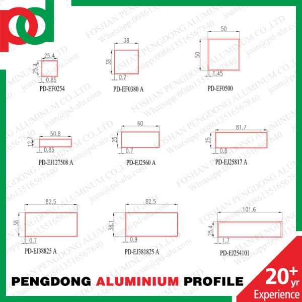 Черные анодированные профили окна серии 3825 алюминиевые для двери и мебели