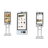 Quiosque de pedidos de autoatendimento com logotipo personalizado com impressão de bilhetes / scanner QR