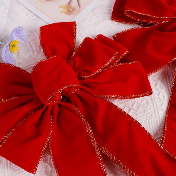 2024 Arcos de cinta grande con borde de alambre Arco de corazón impreso Decoración de San Valentín hecha a mano