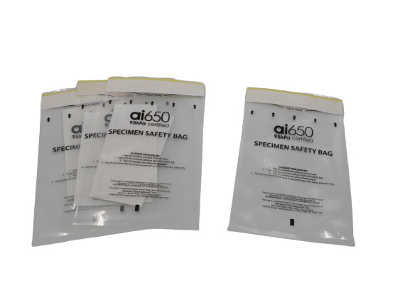 Polyethylene 95kPa Pressure Range Clear / White Specimen Bag Leakproof