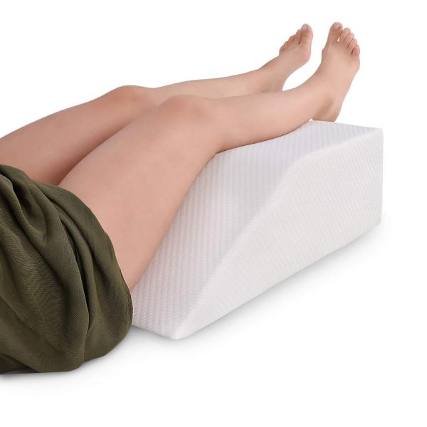 Velvet Wedge Pillow for Leg Elevation and Pain Relief Memory Foam Leg Support Pillow