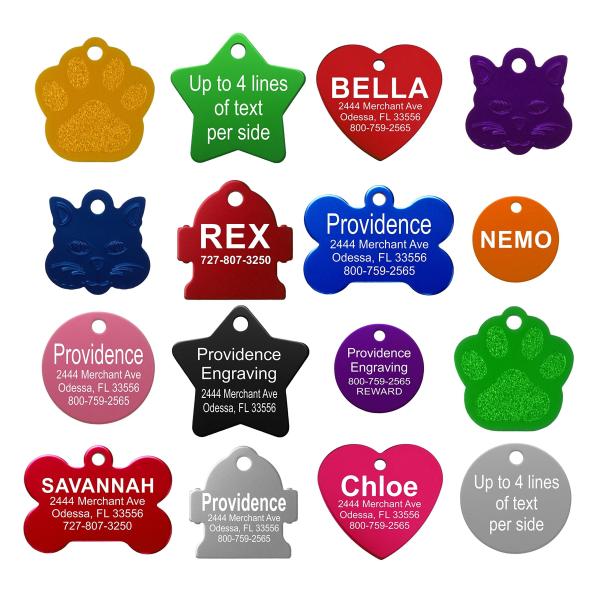 Нержавеющая сталь гравируемые теги собак Металлические теги имен собак гравированные