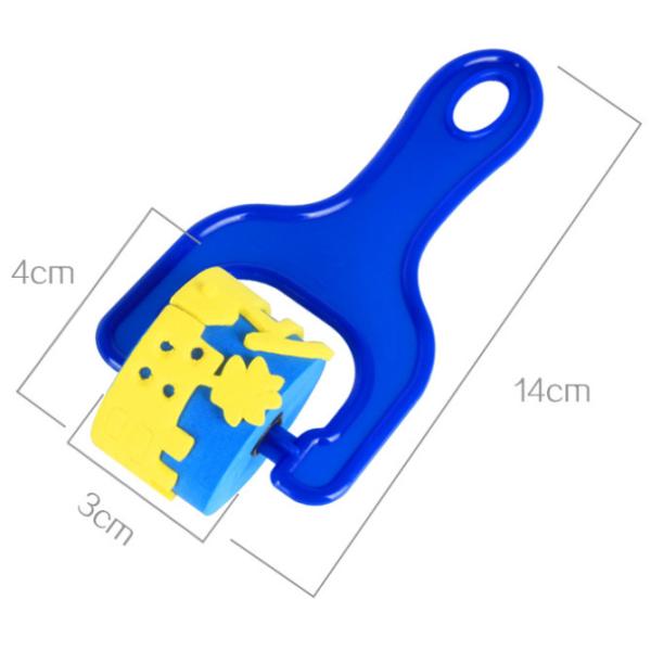 Kids DIY Hobby Acrylic Watercolor Painting Art Craft Plastic Handle Foam Paint Roller mini Sponge stamp roller brush