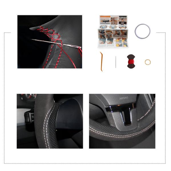 Upgrade Your Volkswagen VW Passat B7 Jetta Mk6 Light Blue Thread Steering Wheel Cover