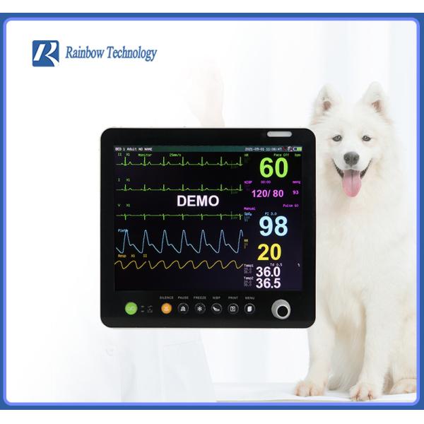Audible / Visible Alarm Veterinary Multiparameter Monitor Lightweight for Pet