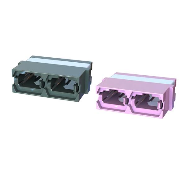 MPO Fiber Optic Adapter Duplex 8 Ports With Flangeless And Dust Cap
