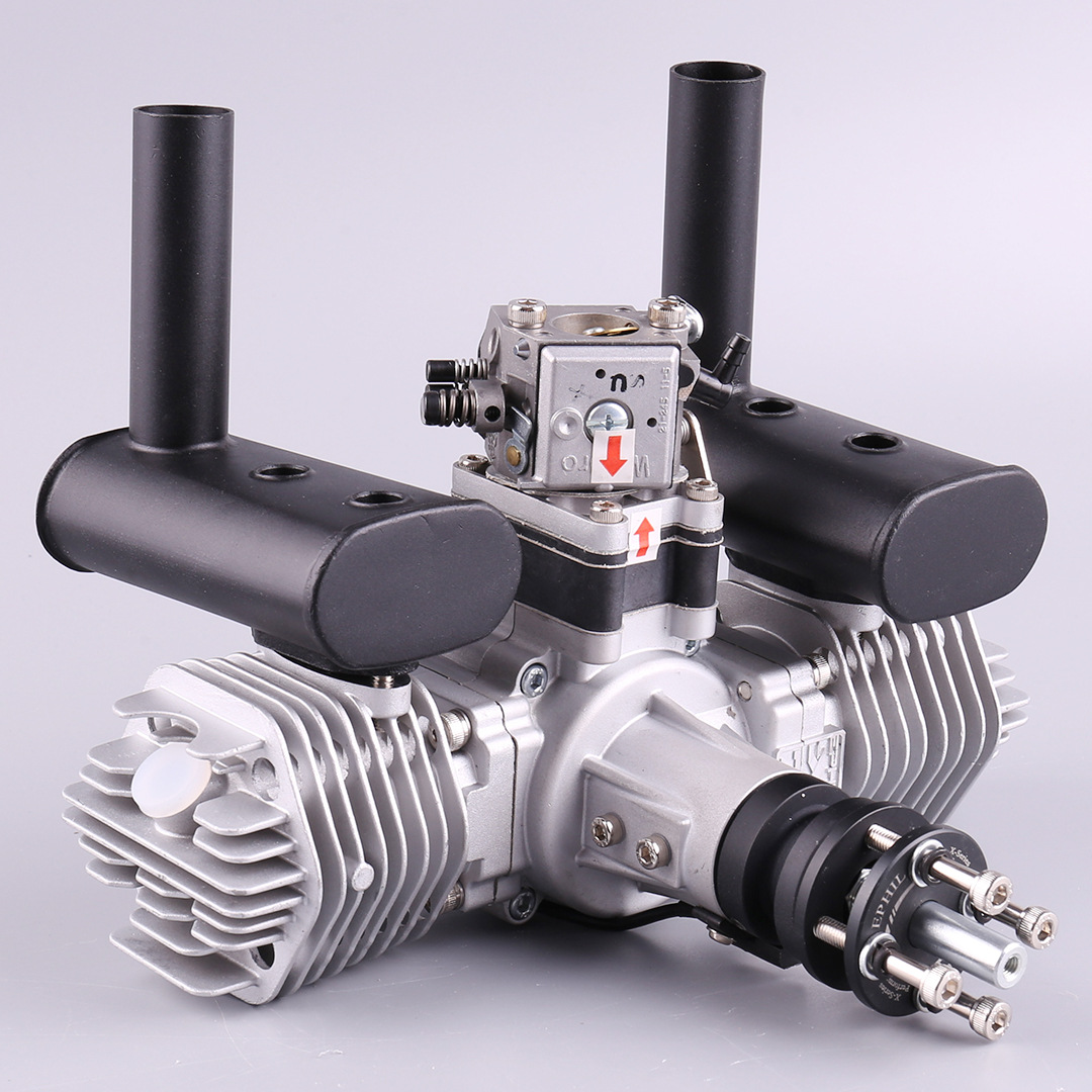 X-76cc-T Model Metal Airplane Gasoline Opposed Twin-Cylinder Two-Stroke Fixed-Wing Engine