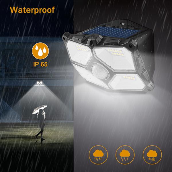 IP65 Waterproof  Outdoor High-performance Solar Panel Super Bright Durable Material Solar Security PIR Sensor Light