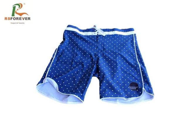 Printed Blue Ladies Swimming Shorts , Women'S Long Board Shorts Swimwear Polester