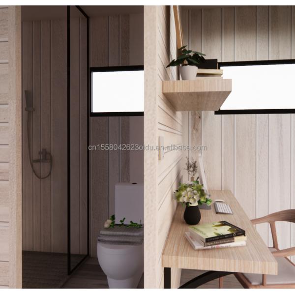 Family Living Wooden Floor 20ft Seashore Holiday Special Shaped House with Customized Color and Fast Installation