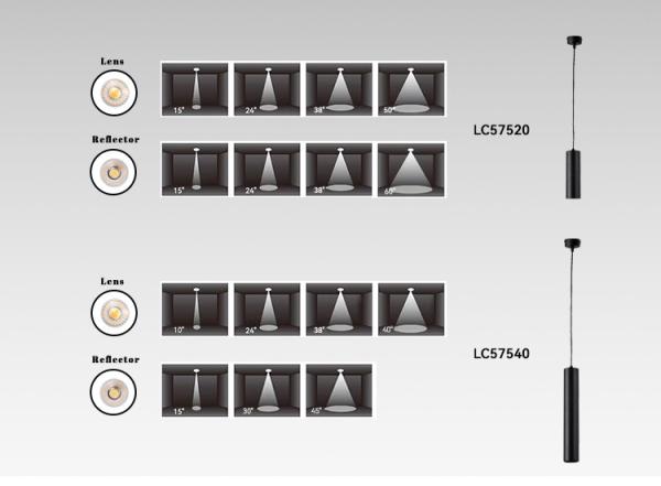 2700K/3000K/4000K Downlight Pendente Iluminação 1410lm-1575lm Suspensão do teto Luminárias