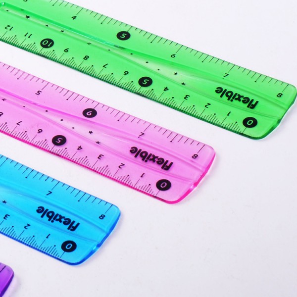 wholesale flexible ruler fashion 8 inch semi transparent pvc 20cm flexible ruler