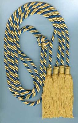 52 Inches two soft multi color rayon honor cords with 4 inches tassels on both ends