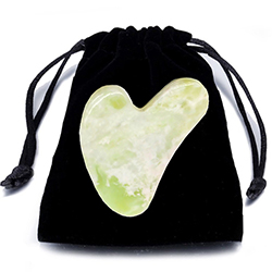 Face Massager Board Scraper Stone Guasha Different Shape with 100% Natural Jade Bag