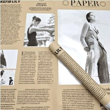 Waterproof Retro English Newspaper Flower Wrapping Paper in 57*57cm Size for Fashion Weekly Girls Series