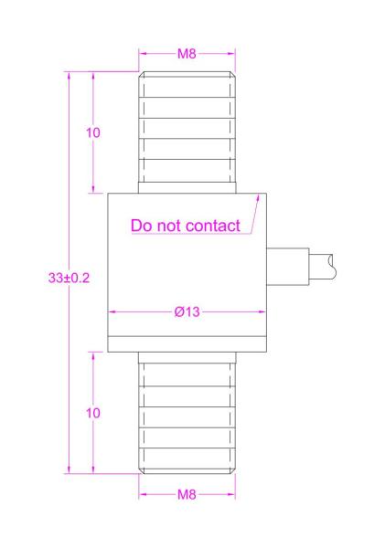 Miniature In-line Load Cell 2kN 3kN 5kN Tension Compression Force Sensor With M8 Screw