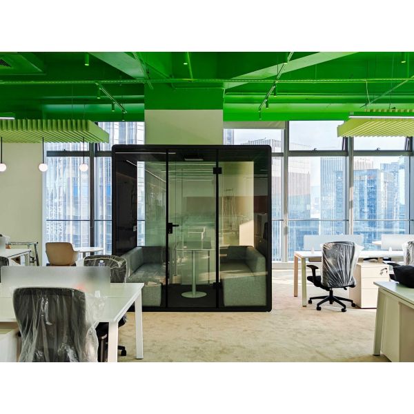 Cabinas de oficina confidenciales de aleación de aluminio para reuniones acústicas multipersona para negocios