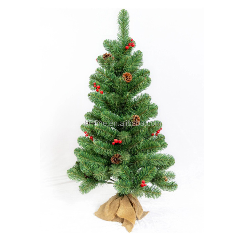 Mini Modern Fabric Outdoor Decorated Christmas Tree
