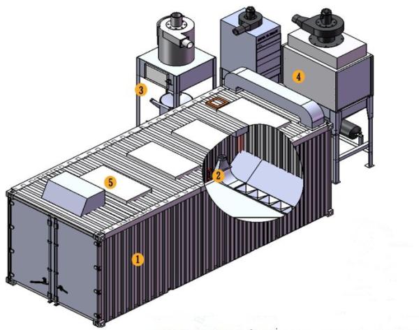 Manual Operation Sand Blasting Chamber / Room Surface Derust For Car And Cabinet