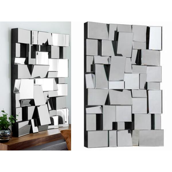 Decorative Faceted Wall Mirror , 80 * 110cm Size 3D Living Room Wall Mirror