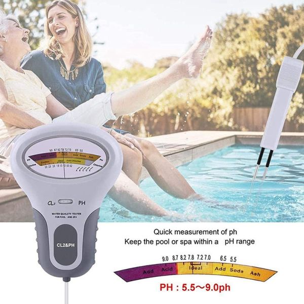 PC-101 2 In 1 PH Chlorine Meter Tester PH Tester Chlorine Water Quality Testing Device