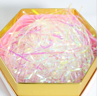 50g / Bag Crimped Glitter Grey Shredded Paper Krinkled Glass Bottles Box Filler