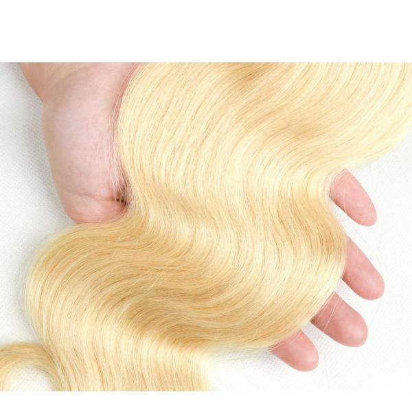 extensões coloridas do cabelo do cabelo encaracolado 613 brasileiros louros da onda do corpo 7A nenhum produto químico