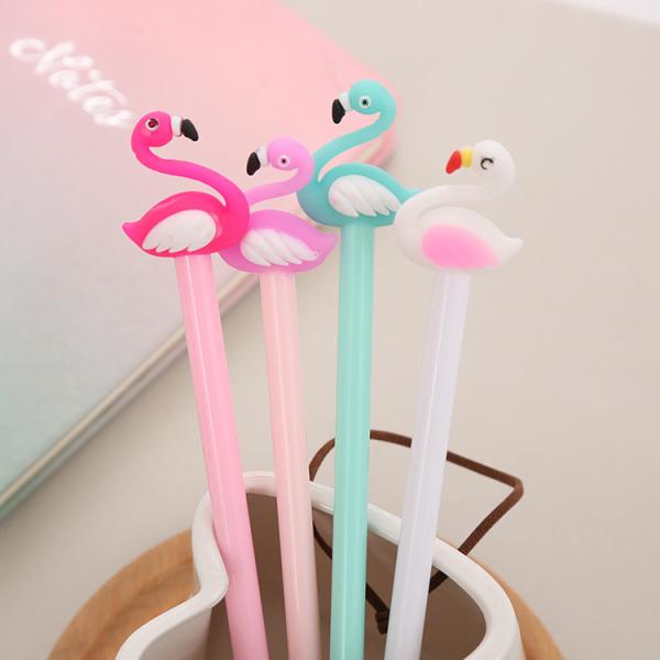 Silicone Head Flamingo Creative Gel Ink Pen 0.5mm Cute Neutral Pen For School Office