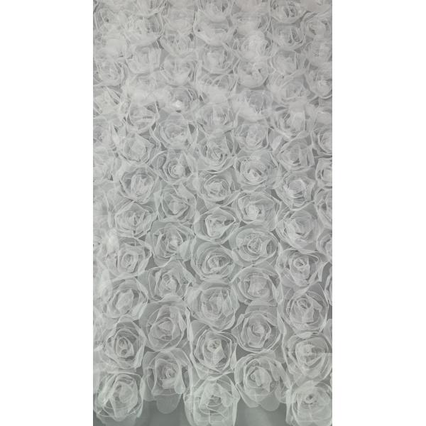 Blanco rosa malla francesa Chantilly encaje Tejido respira y elegante blanco para prendas de vestir vestidos de novia