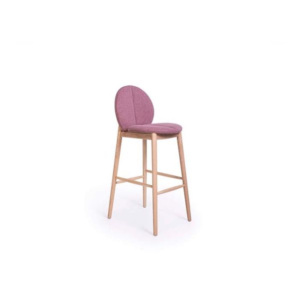 Elegant Design Padded Bar Stools  Solid Ash Legs For Hotel Cafe Dining