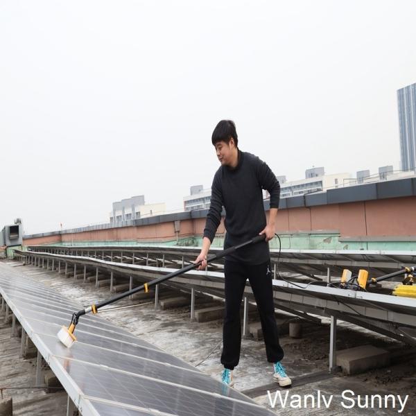 Solar Panel Care 6.0-Meter Telescopic Handle and 35-Cm Flat Nylon Head for Cleaning
