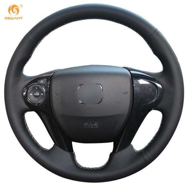 Hand Sewing Genuine Leather Steering Wheel Cover for Honda Accord 9 Crosstour Pilot Ridgeline 2013 2014 2015 2016 2017 2018